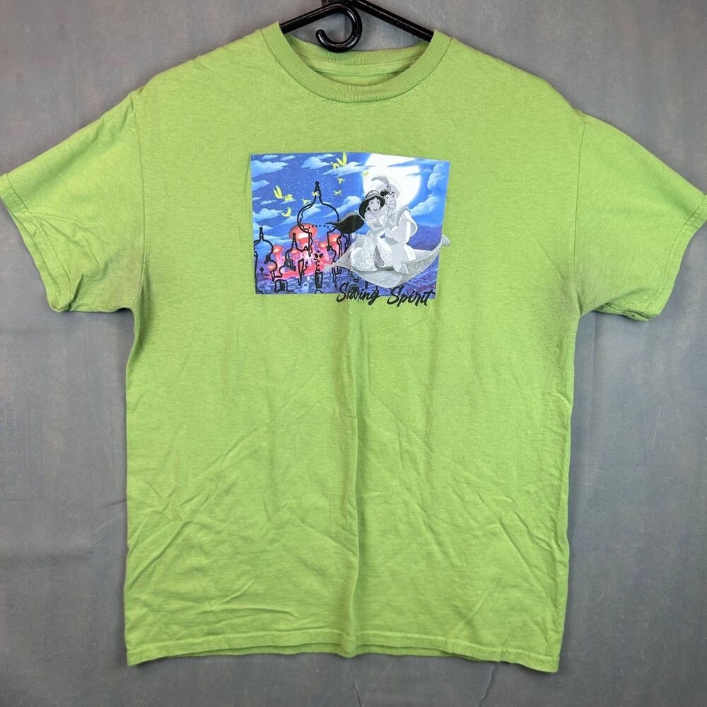Disney Aladdin Jasmine T-Shirt Unisex Medium Green Soaring Spirit Pullover Tee